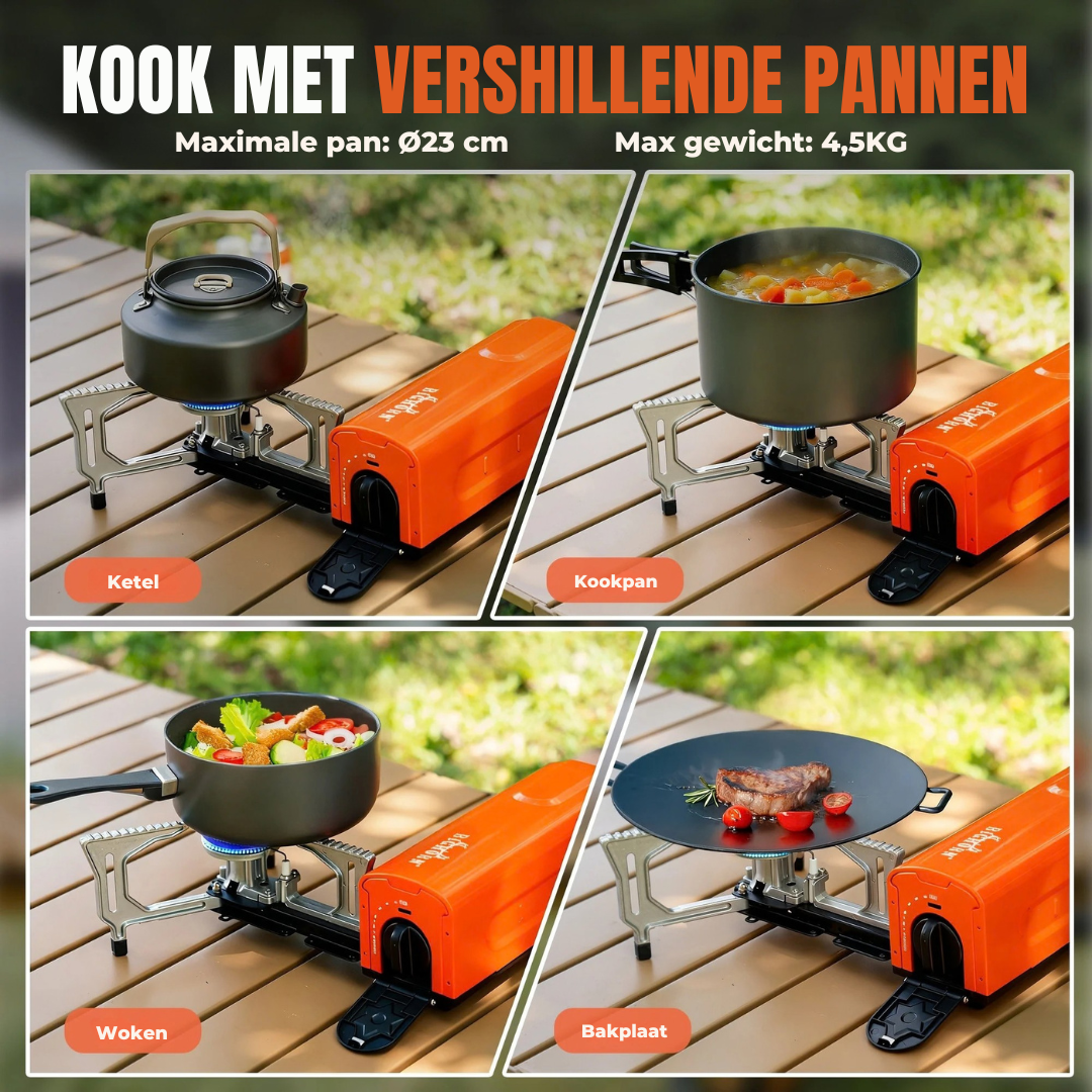 Vooma® Faltbarer Butangas-Campingkocher 2200W