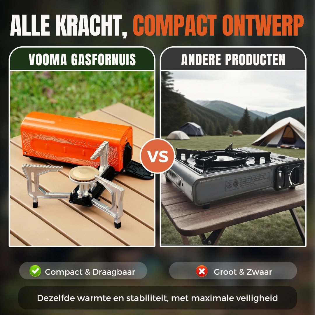 Vooma® Faltbarer Butangas-Campingkocher 2200W