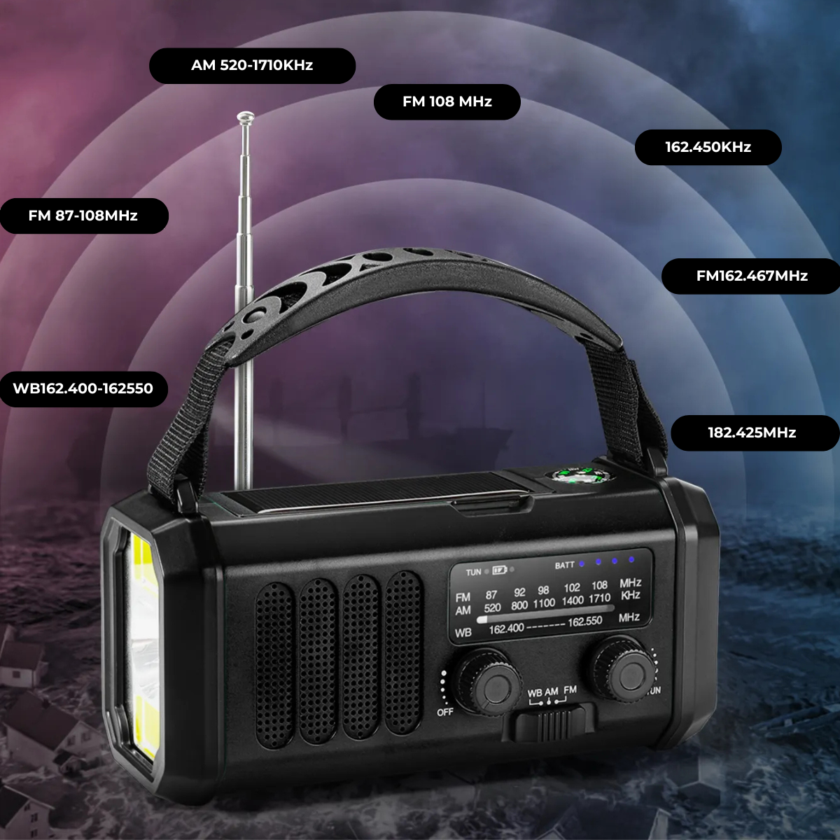 Emergency Radio Ultra mit langlebiger Powerbank (10.000 mAh)