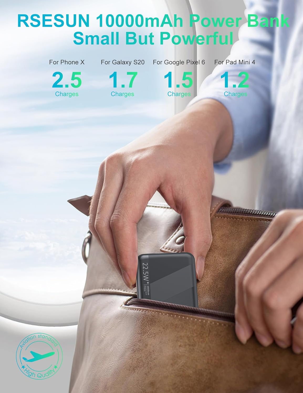 Powerbank 10.000 mAh 22,5 W Schnellladegerät