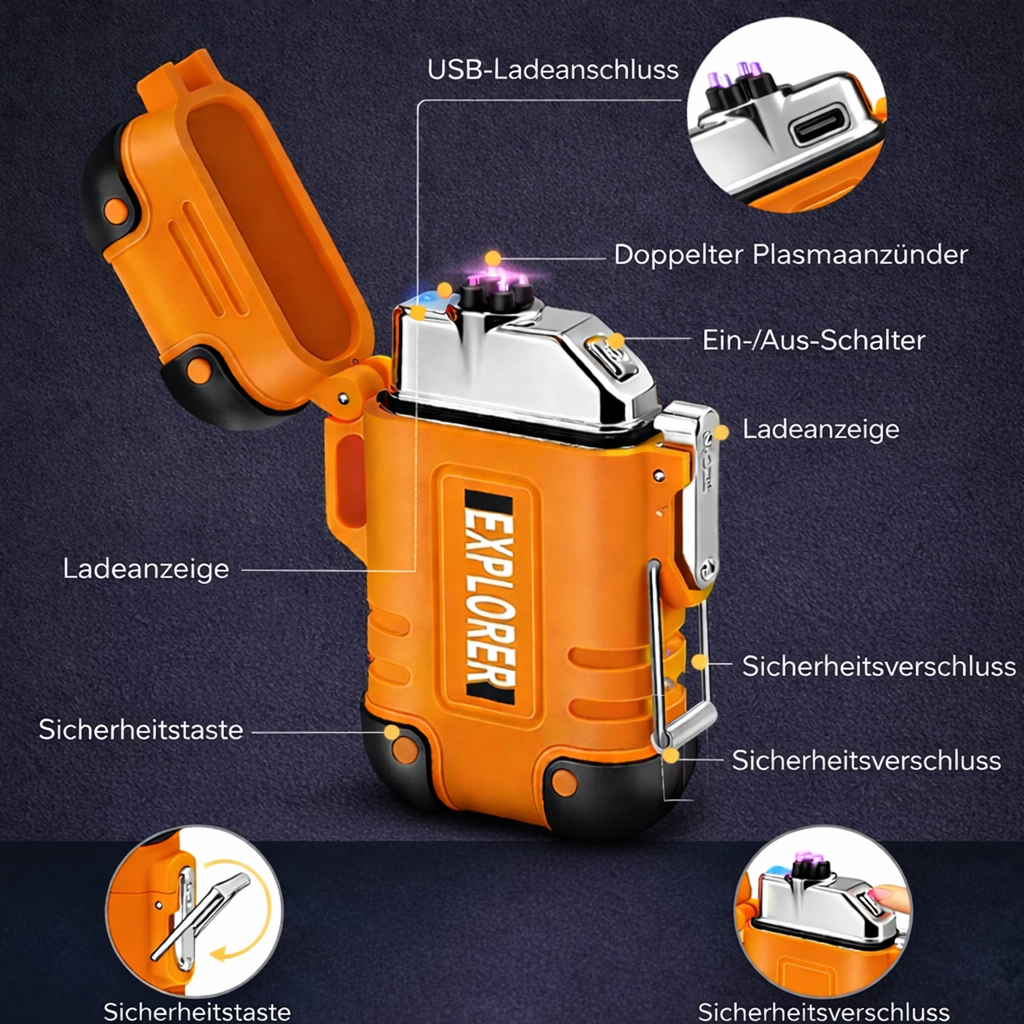 Storm Lighter – Wasserdichtes und windfestes Feuerzeug für Notfallsets und den Einsatz im Freien