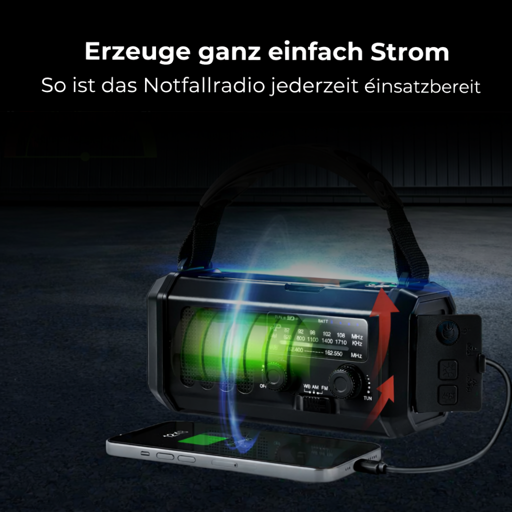 Emergency Radio Ultra mit langlebiger Powerbank (10.000 mAh)