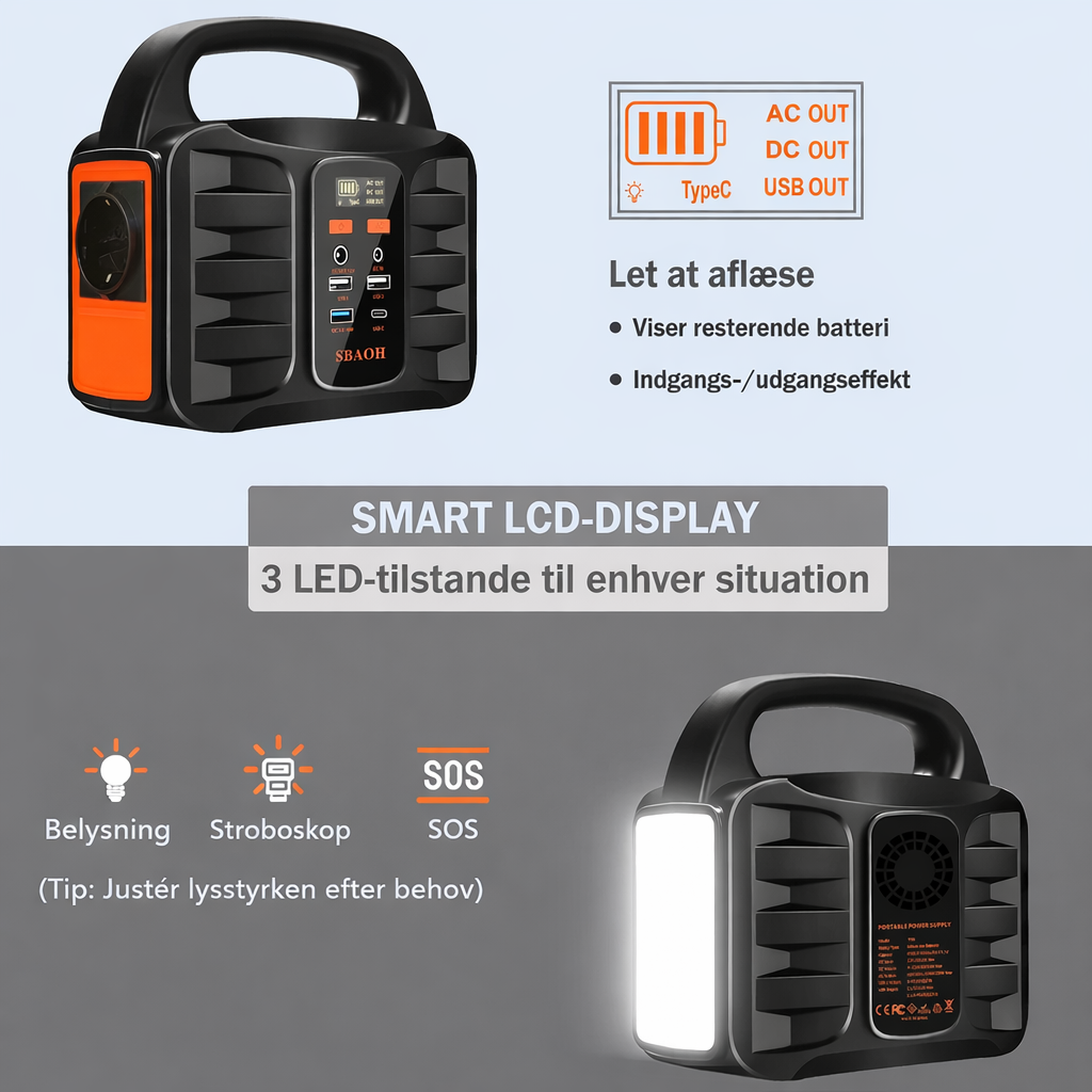 Tragbare Powerstation 99 Wh (100 W) – Powerbank mit 230-V-Steckdose, solarbetrieben und wiederaufladbar, ideal für Camping und Notstromversorgung