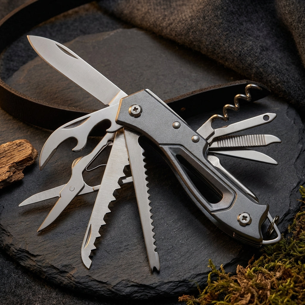 Multifunktionales Schweizer Outdoor-Campingmesser – 14-in-1-Werkzeug für Abenteuer und den Alltag