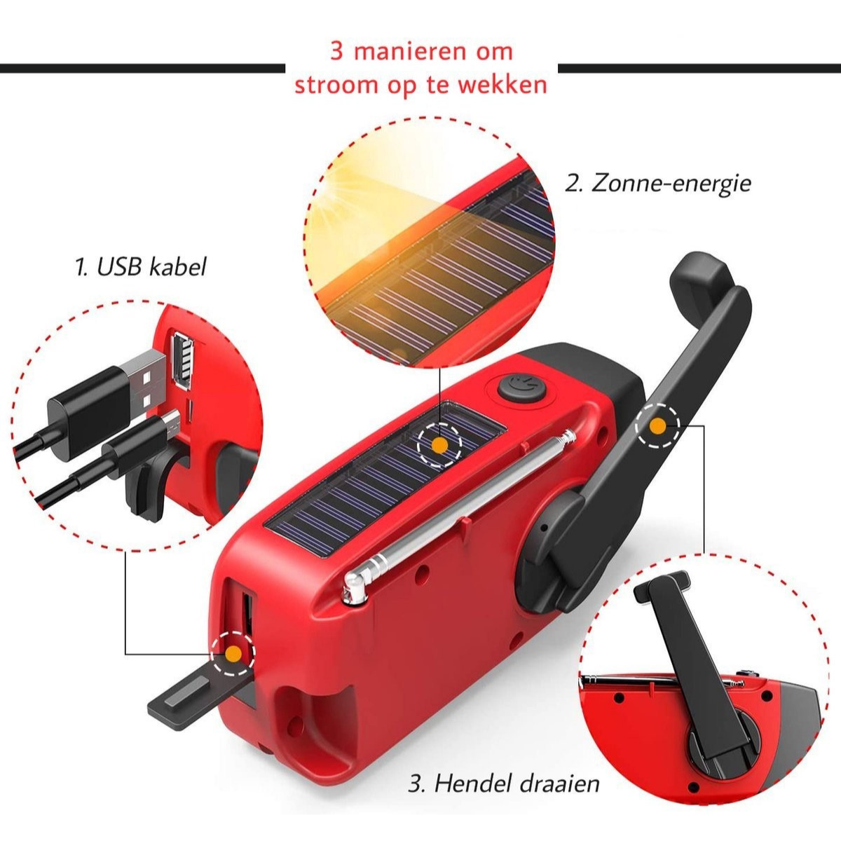Notfallradio™ mit Taschenlampe und Powerbank – Modell 2026