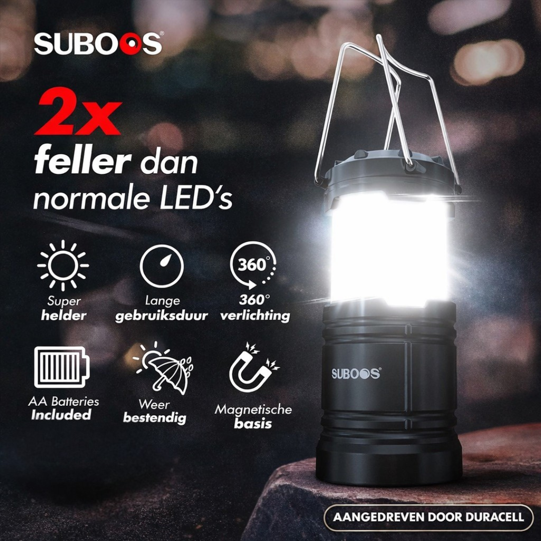 SUBOOS Zeltbeleuchtung Campinglaterne – Stromausfall – Hellere LED-Batterielaterne mit Magnetfuß, faltbarem Haken, tragbare Campinglampe für Notfälle im Innen- und Außenbereich