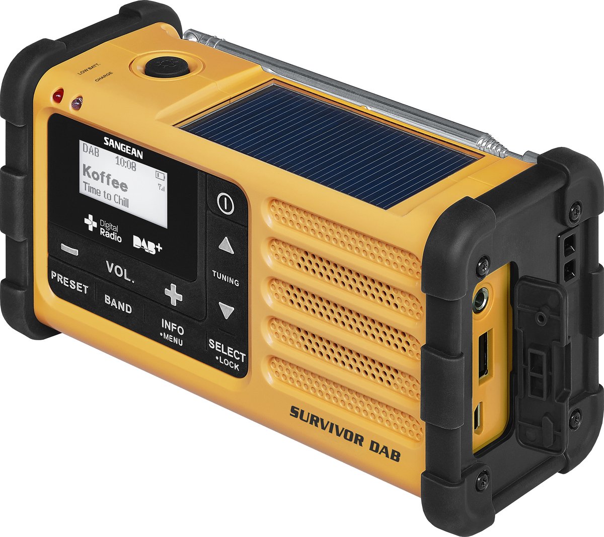 Tragbares DAB+-Notfunkgerät (UK/DAB+-Tuner, integrierter Akku) Gelb/Schwarz Sangean MMR-88