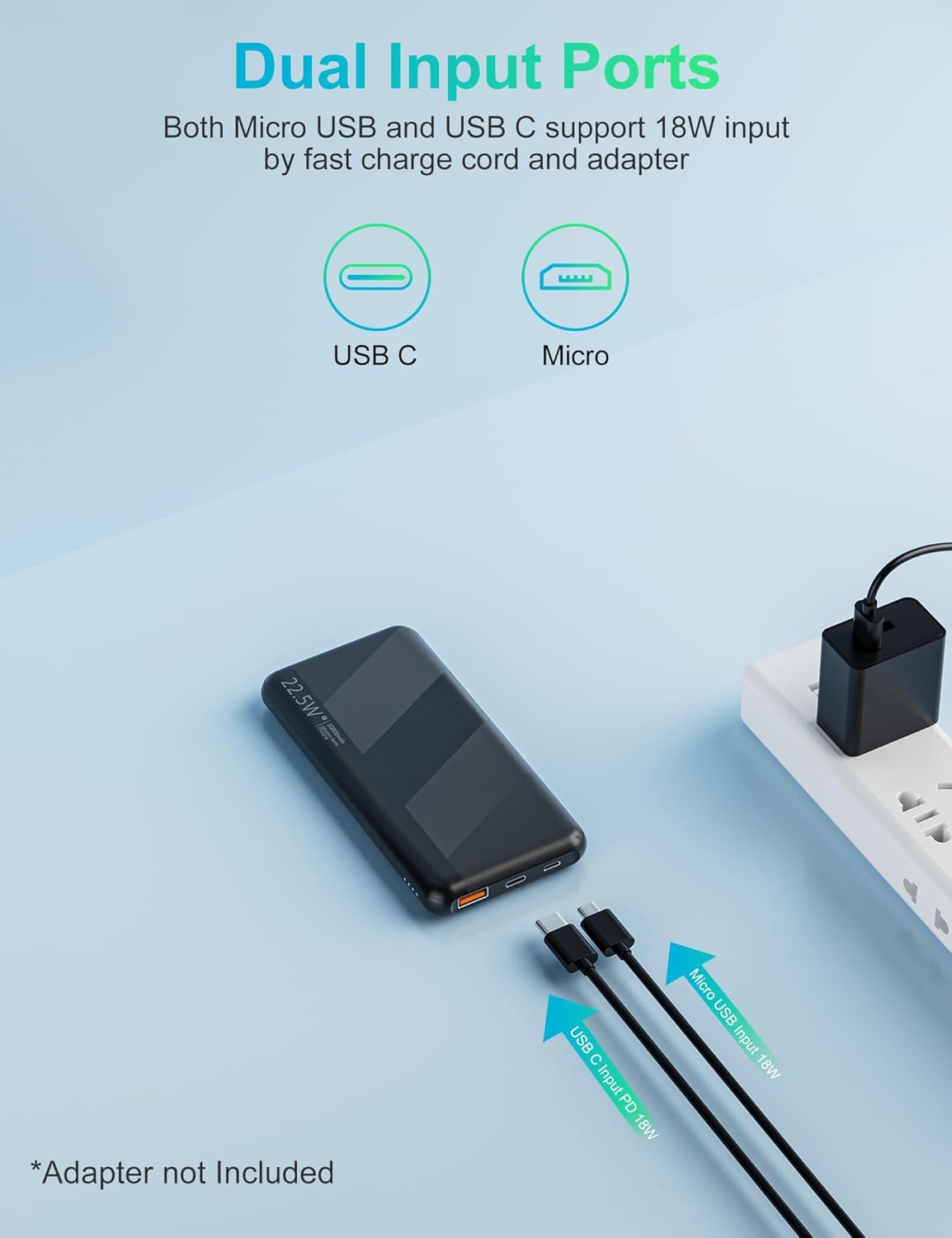 Powerbank 10.000 mAh 22,5 W Schnellladegerät