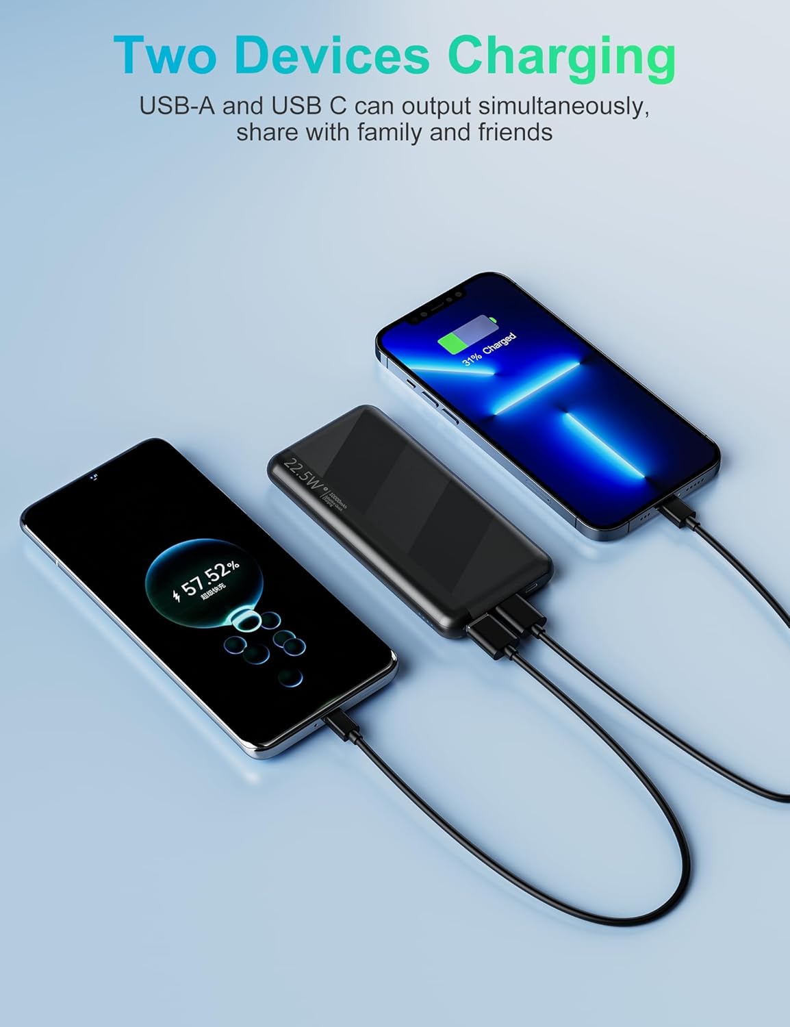 Powerbank 10.000 mAh 22,5 W Schnellladegerät