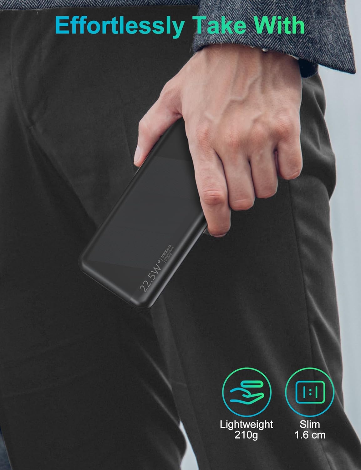 Powerbank 10.000 mAh 22,5 W Schnellladegerät