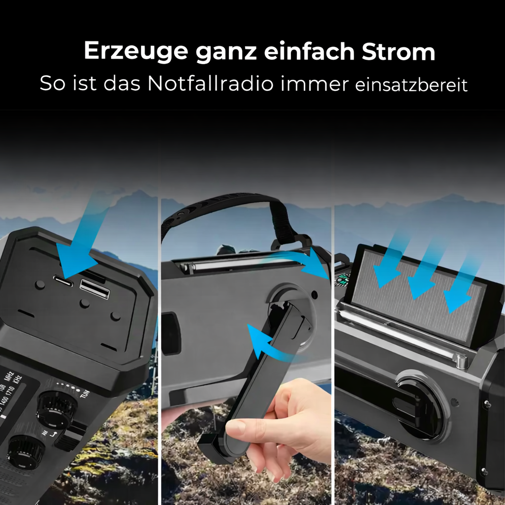Emergency Radio Ultra mit langlebiger Powerbank (10.000 mAh)