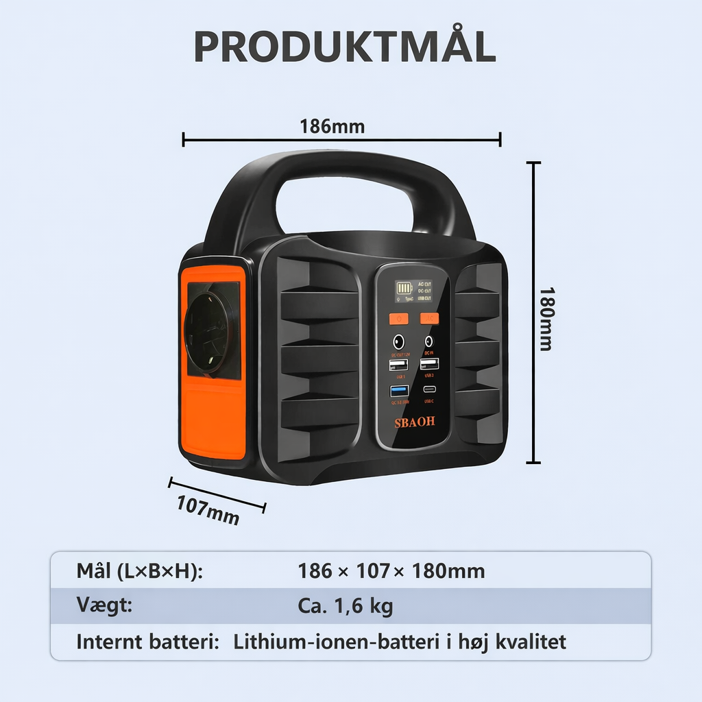 Tragbare Powerstation 99 Wh (100 W) – Powerbank mit 230-V-Steckdose, solarbetrieben und wiederaufladbar, ideal für Camping und Notstromversorgung