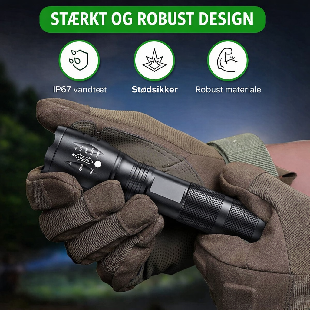 Leistungsstarke 1000-Lumen-LED-Taschenlampe – wasserdicht und robust für Abenteuer und Notfälle