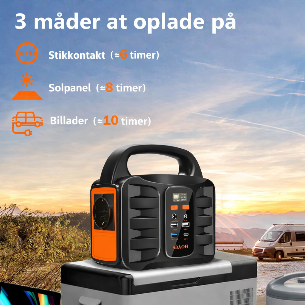 Tragbare Powerstation 99 Wh (100 W) – Powerbank mit 230-V-Steckdose, solarbetrieben und wiederaufladbar, ideal für Camping und Notstromversorgung