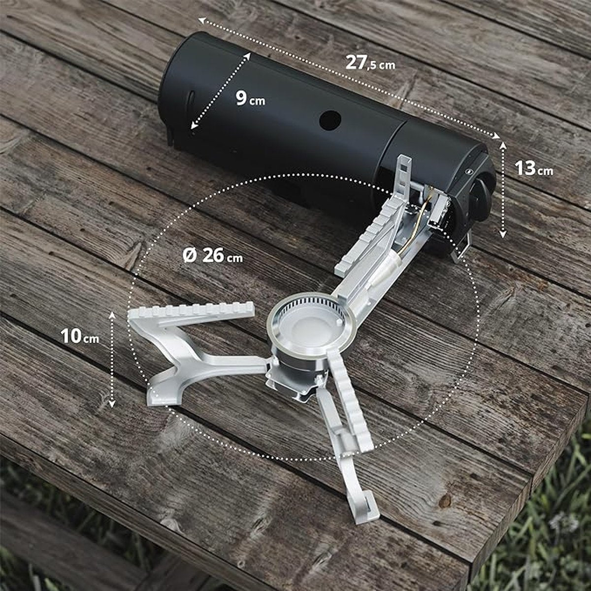SurvivalPro Faltbarer Campingheizer – Tragbarer Gaskocher 2600W