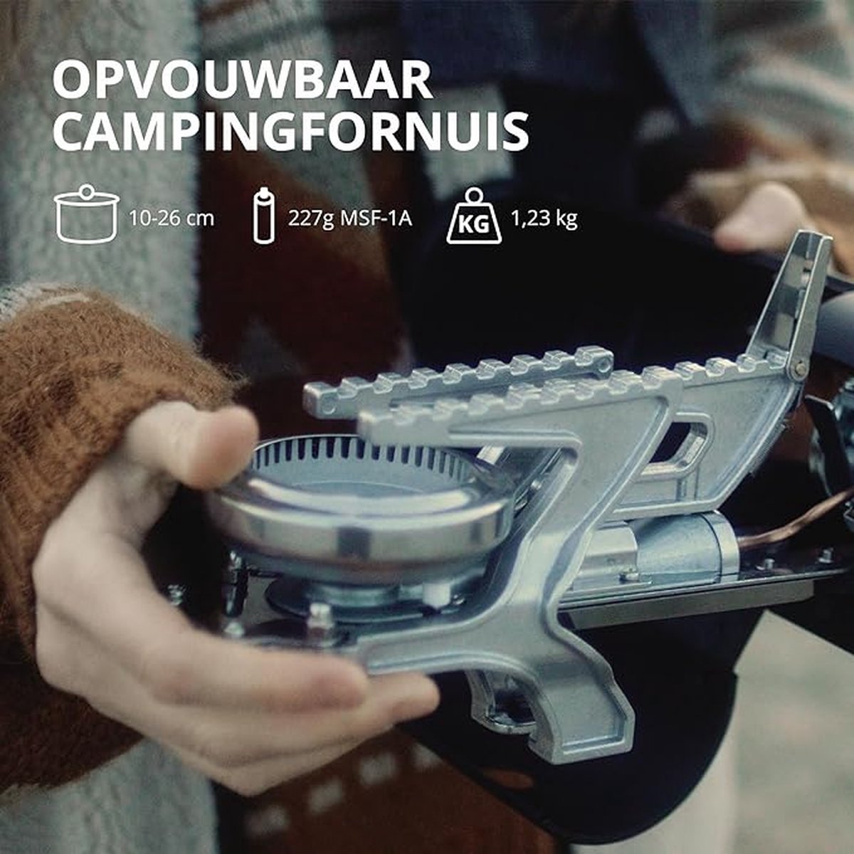 SurvivalPro Faltbarer Campingheizer – Tragbarer Gaskocher 2600W